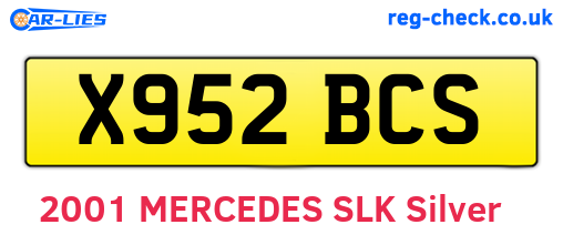 X952BCS are the vehicle registration plates.