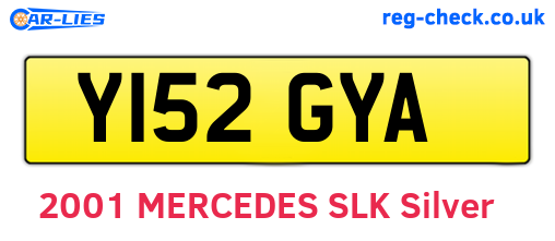 Y152GYA are the vehicle registration plates.