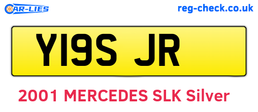 Y19SJR are the vehicle registration plates.