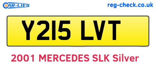 Y215LVT are the vehicle registration plates.