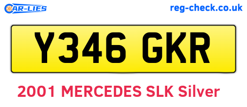 Y346GKR are the vehicle registration plates.