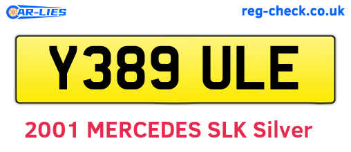 Y389ULE are the vehicle registration plates.