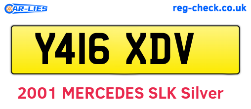 Y416XDV are the vehicle registration plates.