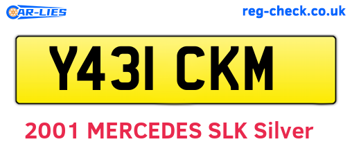 Y431CKM are the vehicle registration plates.