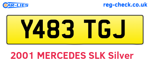 Y483TGJ are the vehicle registration plates.