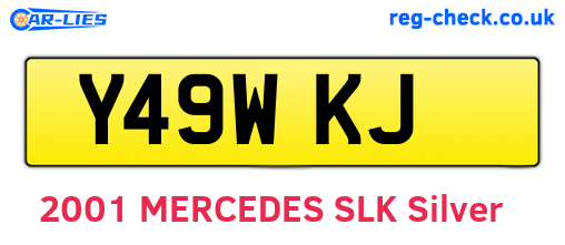 Y49WKJ are the vehicle registration plates.