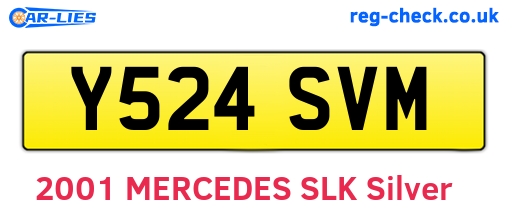 Y524SVM are the vehicle registration plates.