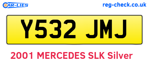 Y532JMJ are the vehicle registration plates.
