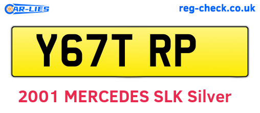 Y67TRP are the vehicle registration plates.