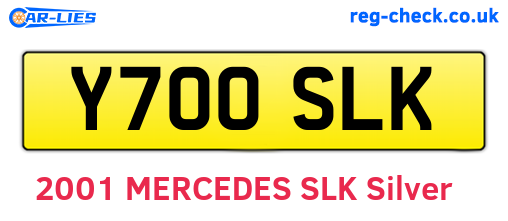 Y700SLK are the vehicle registration plates.
