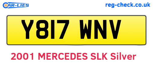 Y817WNV are the vehicle registration plates.