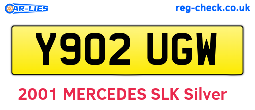 Y902UGW are the vehicle registration plates.