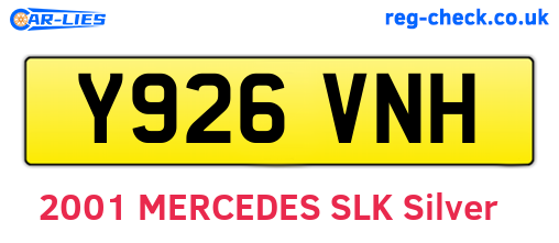 Y926VNH are the vehicle registration plates.