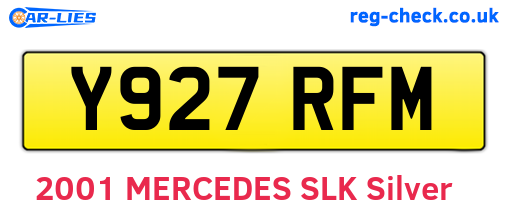 Y927RFM are the vehicle registration plates.