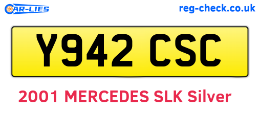 Y942CSC are the vehicle registration plates.