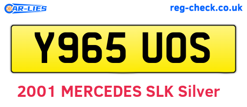 Y965UOS are the vehicle registration plates.