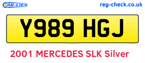 Y989HGJ are the vehicle registration plates.