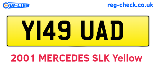 Y149UAD are the vehicle registration plates.