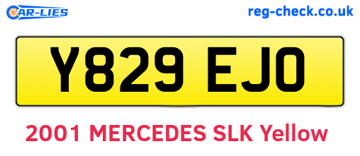 Y829EJO are the vehicle registration plates.