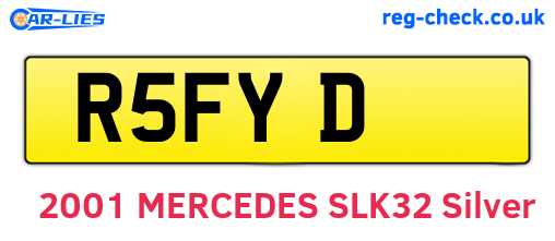 R5FYD are the vehicle registration plates.
