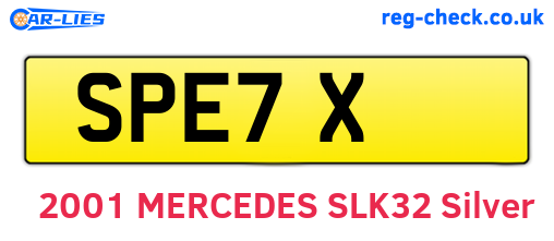 SPE7X are the vehicle registration plates.