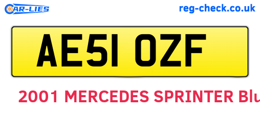 AE51OZF are the vehicle registration plates.