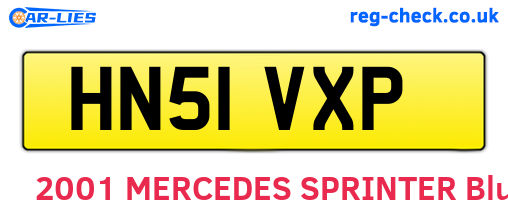 HN51VXP are the vehicle registration plates.