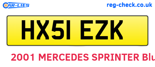 HX51EZK are the vehicle registration plates.
