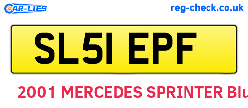 SL51EPF are the vehicle registration plates.
