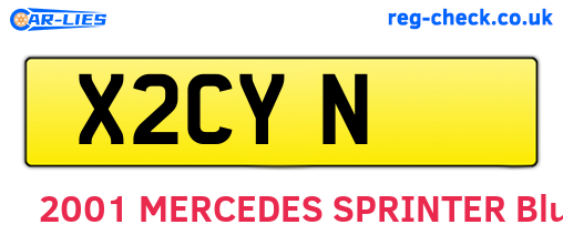X2CYN are the vehicle registration plates.