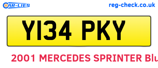 Y134PKY are the vehicle registration plates.