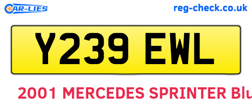 Y239EWL are the vehicle registration plates.