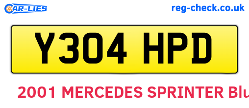 Y304HPD are the vehicle registration plates.