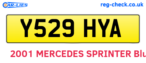 Y529HYA are the vehicle registration plates.