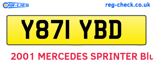 Y871YBD are the vehicle registration plates.