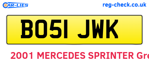 BO51JWK are the vehicle registration plates.
