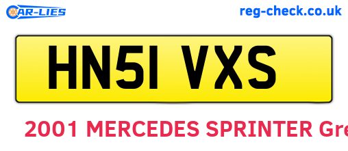 HN51VXS are the vehicle registration plates.