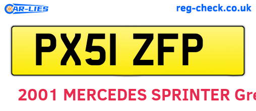 PX51ZFP are the vehicle registration plates.