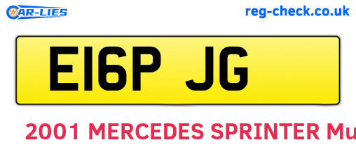 E16PJG are the vehicle registration plates.