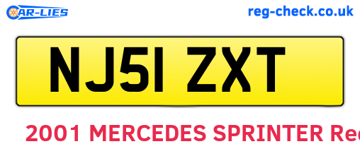 NJ51ZXT are the vehicle registration plates.