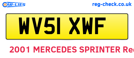 WV51XWF are the vehicle registration plates.