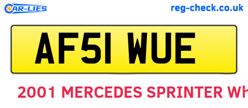 AF51WUE are the vehicle registration plates.