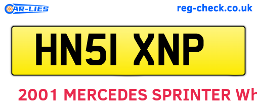 HN51XNP are the vehicle registration plates.