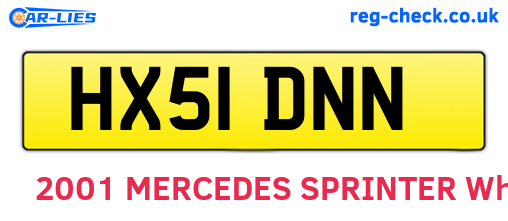 HX51DNN are the vehicle registration plates.