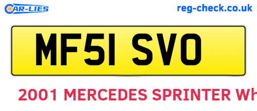 MF51SVO are the vehicle registration plates.