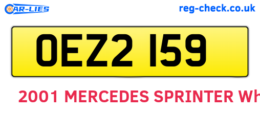 OEZ2159 are the vehicle registration plates.