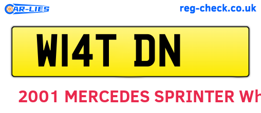 W14TDN are the vehicle registration plates.