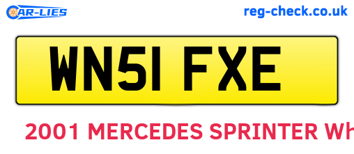 WN51FXE are the vehicle registration plates.