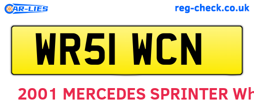 WR51WCN are the vehicle registration plates.