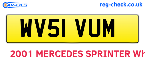 WV51VUM are the vehicle registration plates.